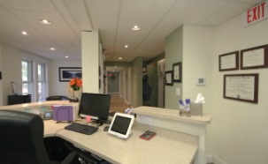 Dental office reception desk