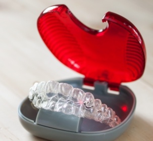 Invisalign trays in carrying case