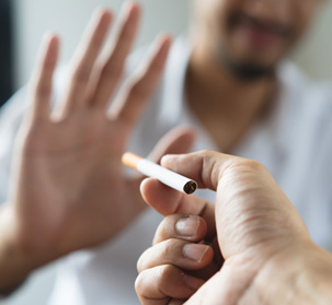a person declining to smoke a cigarette 