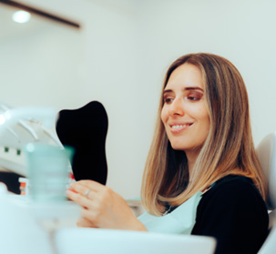a patient visiting her dentist for a checkup
