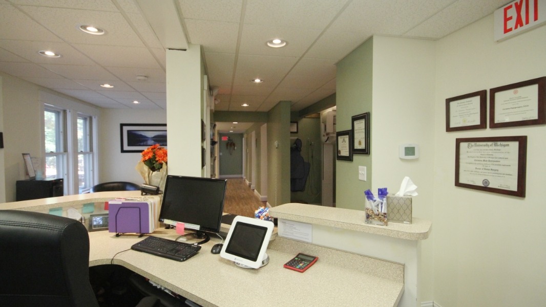 Dental office reception desk