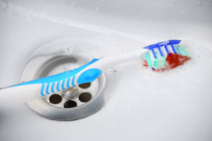 Toothbrush with blood on it