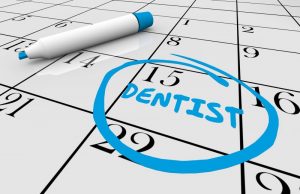 date for dental checkup in Natick circled on calendar